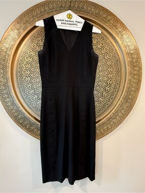 J. Crew Black Sleeveless V-Neck Midi Sheath Dress